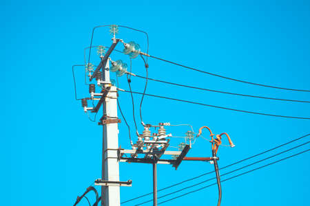 high voltage electrical pole connectionsの写真素材