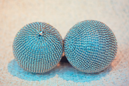 Silver decorative balls . Luxury Glitter Decoration for Christmas Tree