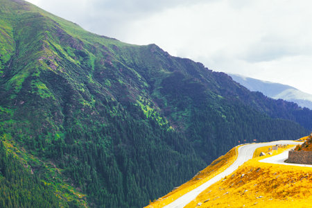 Transfagarasan Highway in Romania .  Spectacular and best-known road through the Carpathian mountainsの写真素材