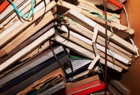 Film reels with old records . Archive of retro musicの写真素材