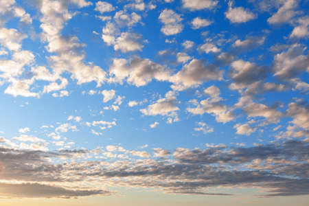 Middle altitude clouds . Altocumulus on the morning skyの写真素材