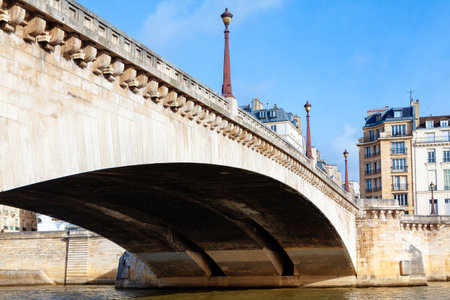 Pont de la Tournelle in Paris . Stone bridge over the Seine River in Parisのeditorial素材