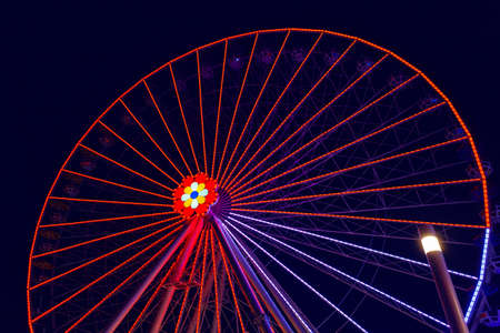 Ferris Wheel illuminated in the Christmas night