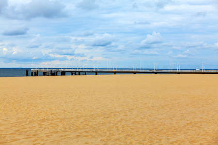 Costa da Caparica Portugal Lisbon . Sandy beach with harborの写真素材