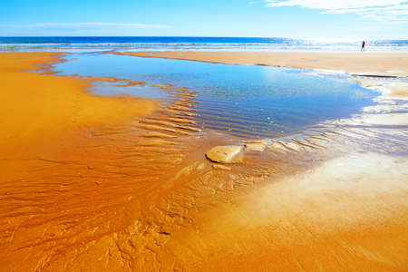 Atlantic low tide . Sandy Ocean Coast Scenery