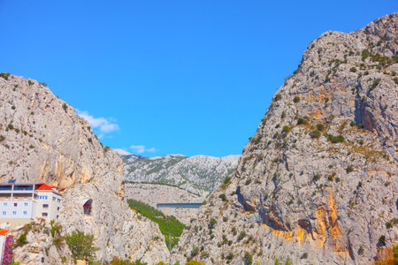 Omis Croatia Balkan mountains and canyonの写真素材