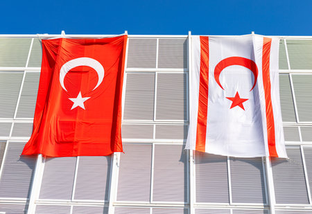 Flags of the Turkish Republic of Northern Cyprus . National Turkey Symbols . Red and white flags