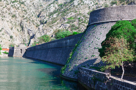 Kampana Tower in Kotor Montenegro , Medieval bastion part of fortressのeditorial素材
