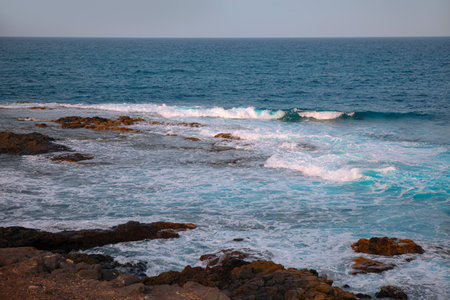 Beautiful seascape with turquoise water and rocks in Tenerife