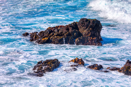 Beautiful seascape of the Atlantic Ocean. Tenerife, Canary Islands, Spainの写真素材