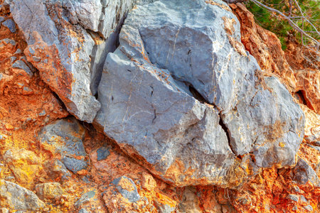 Rock texture. Natural background. Close-up of a rock.の写真素材
