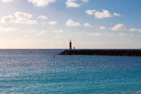 Lighthouse on the sea in Tenerife, Canary Islands, Spainの写真素材