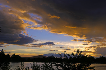 Sunset over the Riverの写真素材