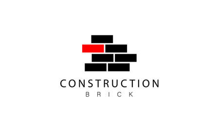 Brick logo. Construction logo design template. Bricklaying design concept for construction, architecture, planning and structure.のイラスト素材