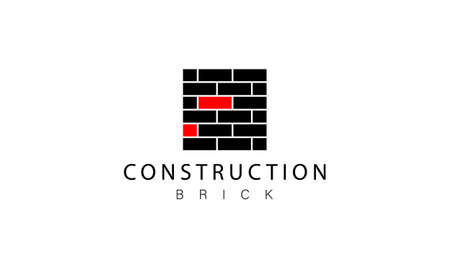 Brick logo. Construction logo design template. Bricklaying design concept for construction, architecture, planning and structure.のイラスト素材