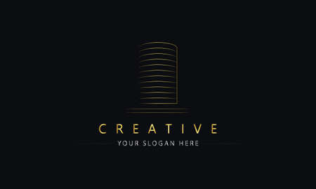 Building logo. Modern Real estate logo design concept. Elegant cityscape logo.のイラスト素材