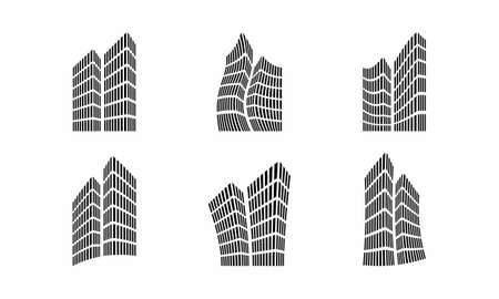 Building logo. Cityscape logo design. Modern unusual cityscape emblem design template.のイラスト素材