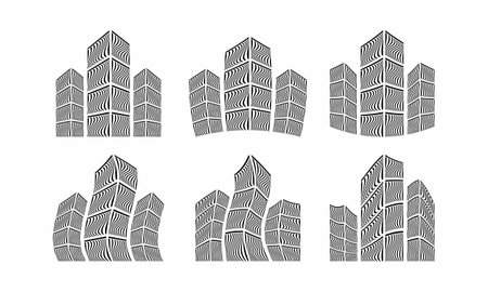 Building logo. Cityscape logo design. Modern unusual cityscape emblem design template.のイラスト素材