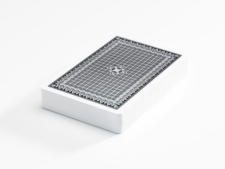 A face down pack of cards on a white background showing patternのeditorial素材