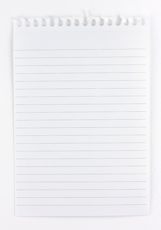 A sheet of lined shorthand notepaperの写真素材