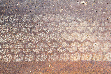 Natural surface of Old rust metal plate, steel plate for texture backgroundsの写真素材