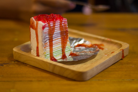 Abstract dessert on the wooden table. selective focus blurred in the other.の写真素材