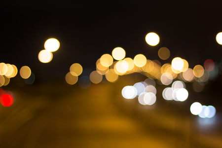 Abstract image of bokeh lights in the city.の写真素材