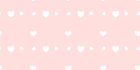 Seamless pattern with white hearts on pink background. Vector illustration.