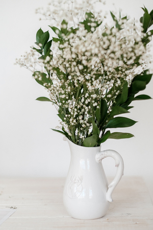 Gypsophila flowers bouquet, pattern, wreathの写真素材