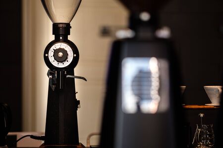details of professional equipment in a coffee shop.close-up, fragmentsの写真素材