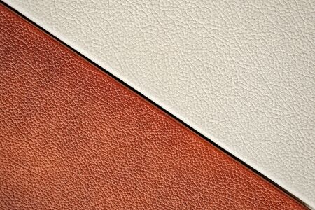 White and brown leather texture. close-up. design.の写真素材
