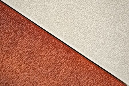 White and brown leather texture. close-up. design.