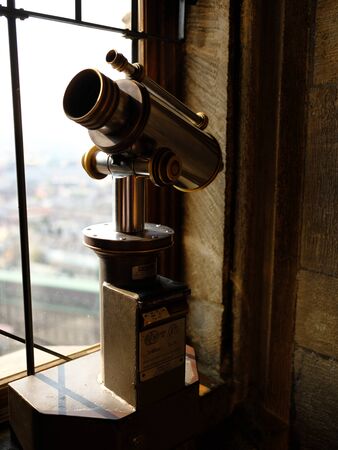 October 19, 2018 Austria. city of Vienna. observation deck, historical telescope. monumentのeditorial素材