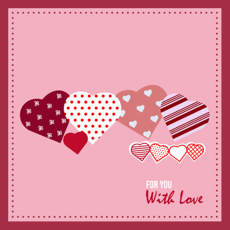 Greeting cards for loved ones. This vector is suitable for use on Valentine's Day.のイラスト素材