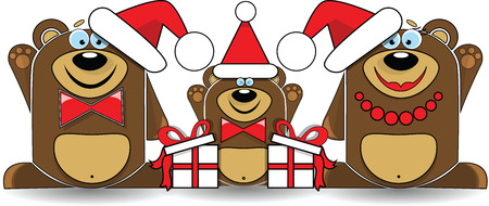 Vector illustration. A Mommy and Daddy bear with their baby bear.のイラスト素材