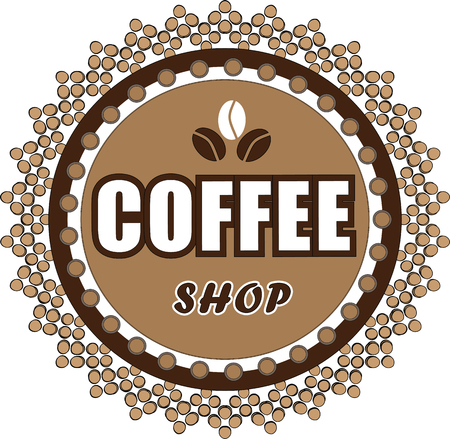 Vector illustration. Brown grunge stamp with coffee cup and the text coffee written insideのイラスト素材