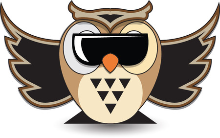 Vector illustration. Owl in glasses.のイラスト素材