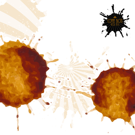 Coffee blots. Set stains isolated on a white background. のイラスト素材