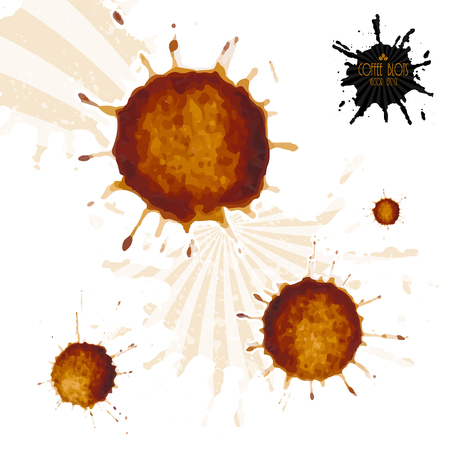 Coffee blots. Set stains isolated on a white background. のイラスト素材