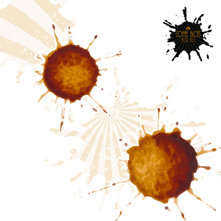 Coffee blots. Set stains isolated on a white background.のイラスト素材
