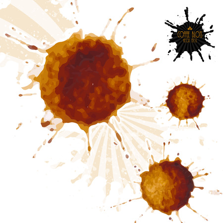 Coffee blots. Set stains isolated on a white background. のイラスト素材