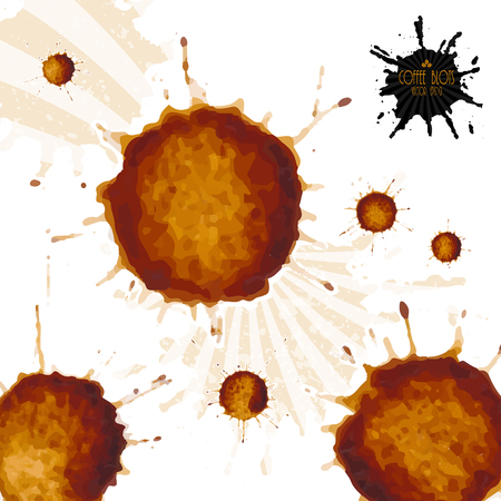 Coffee blots. Set stains isolated on a white background.のイラスト素材
