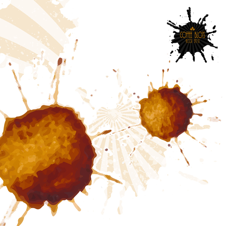 Coffee blots. Set stains isolated on a white background. のイラスト素材