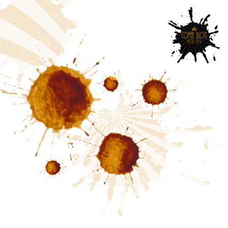 Coffee blots. Set stains isolated on a white background.のイラスト素材