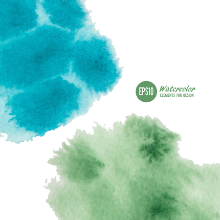 Watercolor paint stain painted with brush on paperのイラスト素材