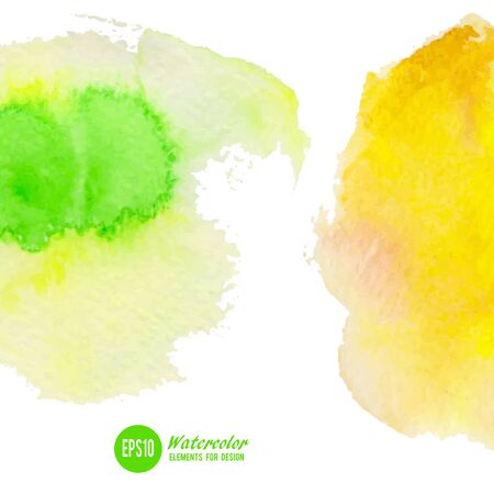 Watercolor paint stain painted with brush on paperのイラスト素材