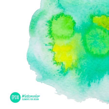 Watercolor paint stain painted with brush on paperのイラスト素材