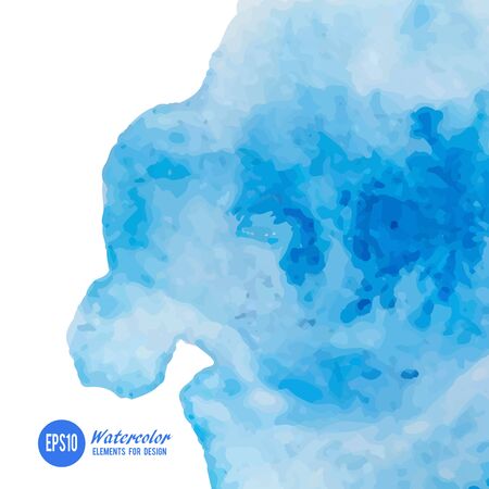 Watercolor paint stain painted with brush on paperのイラスト素材