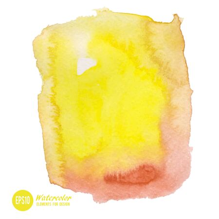 Watercolor paint stain painted with brush on paperのイラスト素材