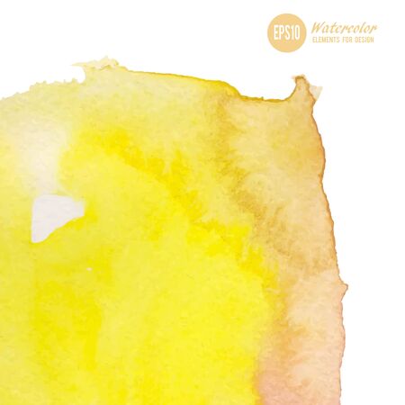 Watercolor paint stain painted with brush on paperのイラスト素材
